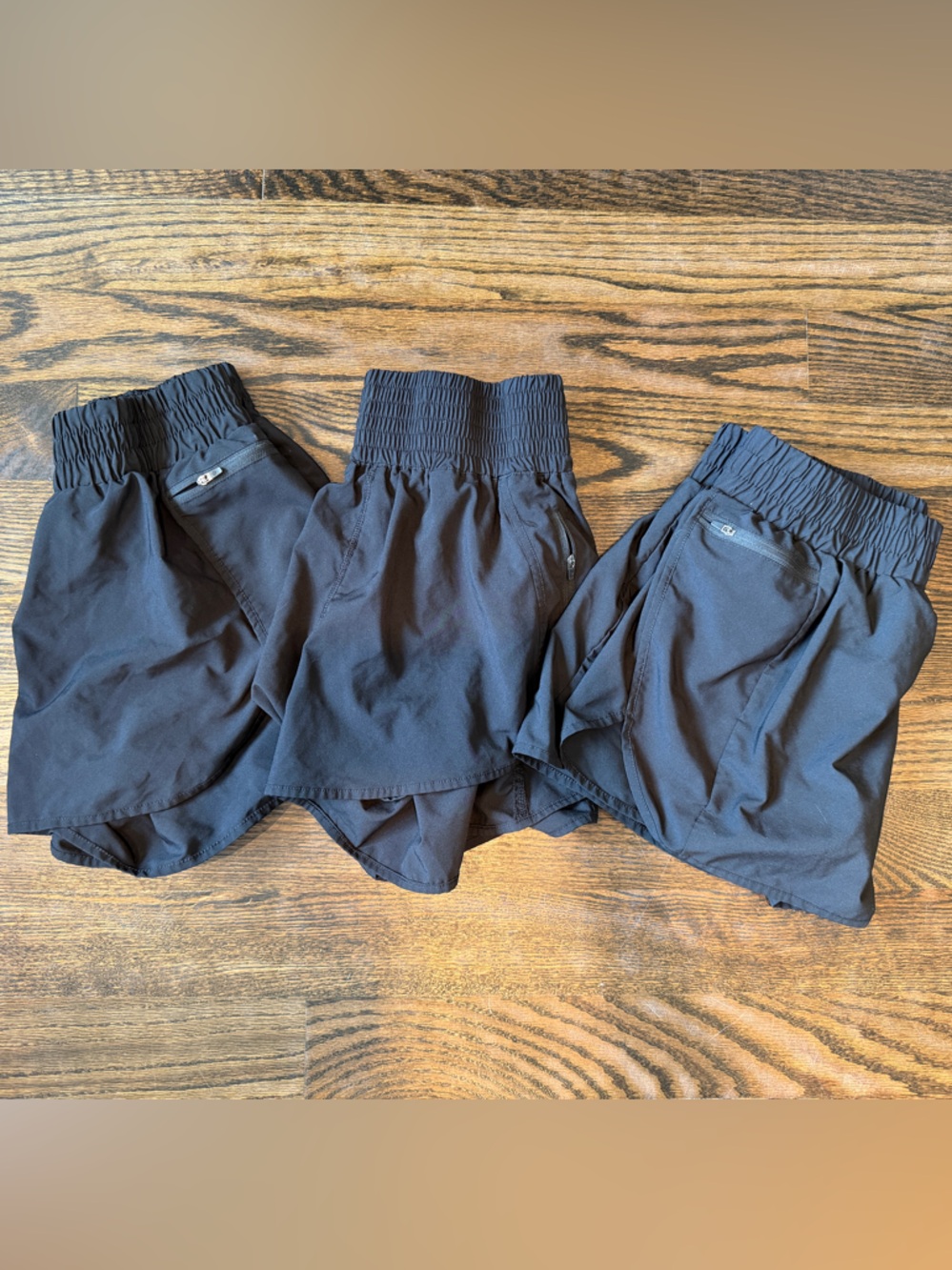 LIKE NEW LOT OF 3 BMJLWomen's Black Athletic Shorts with Secure Zip Pocket